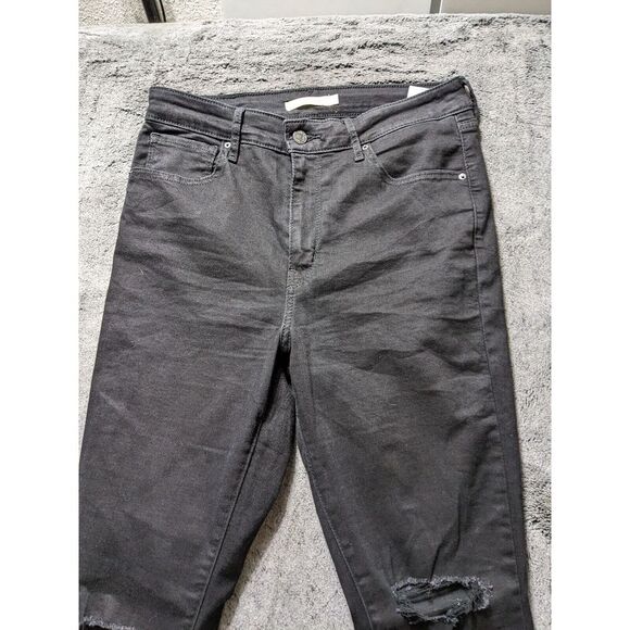Levi's 721 High Rise Skinny Distressed Women's Jeans Size 31 Black - Picture 3 of 13